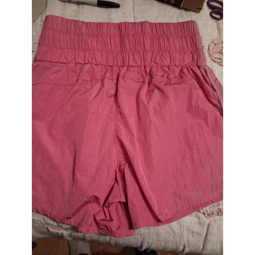 Sunland 17 Hot Pink High Waisted Smocked Athletic Shorts NP70069 Womens Medium